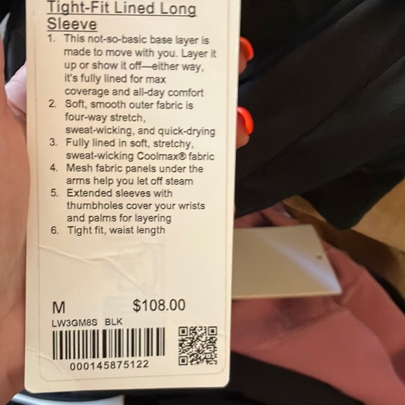 NWT Lululemon Tight Fit Cropped Long Sleeve - Picture 12 of 12